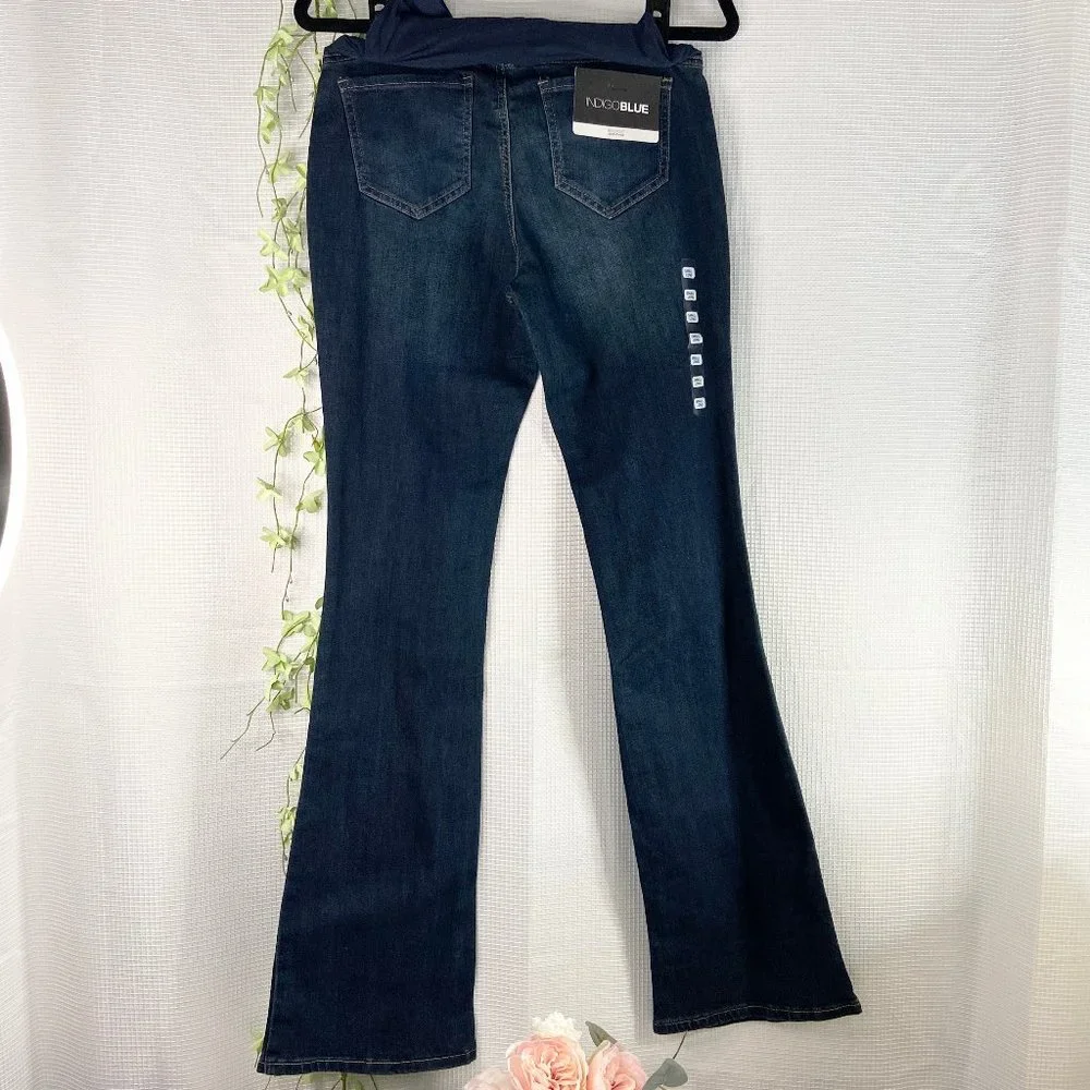 Motherhood Maternity Indigo Blue Bootcut Denim Jeans Long Small